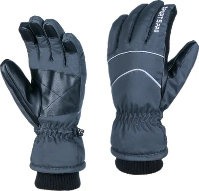 Image de ASKSA Hommes Gants d'hiver Gants de ski imperméables Gants de snowboard avec coton chaud, Gris