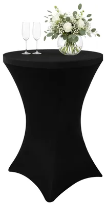 Stretch-Tischdecke für Stehtisch, Ø 70-75 cm, schwarz