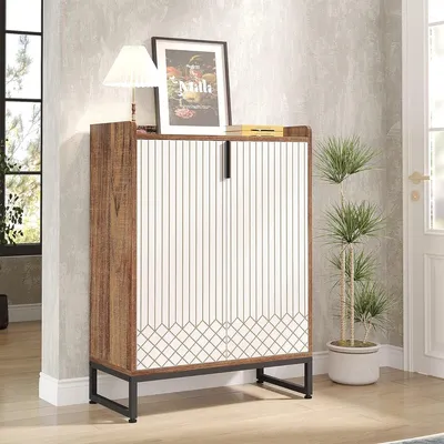 Image de Rangement à chaussures pratique - Étagère à chaussures avec 6 niveaux - Armoire à chaussures - Rangement à chaussures en métal, design moderne - Métal