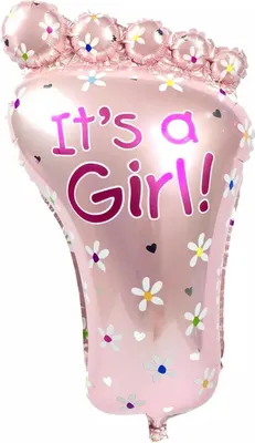 Produktbild von Folienballon Baby Girl, Fuß - It's a girl, ca. 76 x 44 cm