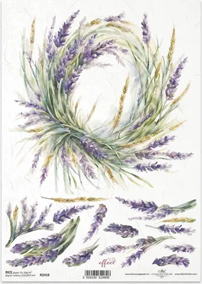 Produktbild von ITD Reispapier Decoupage Bastelpapier Serviettentechnik-R2418 Girlande lavendel