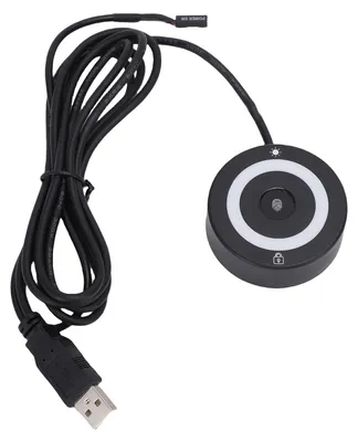 Obrázek produktu pro Přenosná USB čtečka otisků prstů kompatibilní s Windows 10 a 11 – 360° dotykový skener s rychlým rozpoznáváním a RGB podsvícením