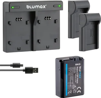 Produktbild von 1x Akku + Lader für Sony NP-FW50 Alpha  6500 7 II 7R 7S  NEX 7 RX10 1080 mAh
