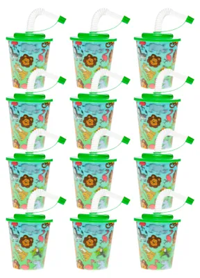 Immagine prodotto di Set di 12 bicchieri Jungle con design 3D - 250 ml
