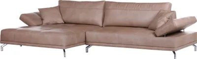 Produktbild von Ecksofa Brisbane Echtleder braun Schenkellänge: 165 x 322 cm