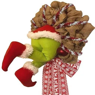 Produktbild von Famanu Weihnachtskranz - Grinch-Thema für Innen- und Außendekoration