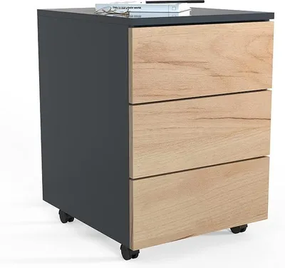 Produktbild von Rollcontainer | Beistellcontainer mit Schubladen | Maße ca. H. 55 x B. 39 x T. 45 cm | Bürocontainer - Dalosa 3 Schubladen