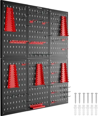 Produktbild von tectake® Werkzeuglochwand Jonah sechsteilig Belastbarkeit 4 kg pro Platte