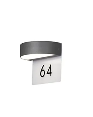 Image de Konstsmide Monza LED Lampe de numéro de maison anthracite, 3000K, 800lm, 2x4,5W, 240V,aluminium/verre acrylique, 7855-370