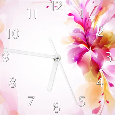 Produktbild von Wallario Design Wanduhr Pinkes Blumenbuket aus Echtglas, Größe 20 x 20 cm