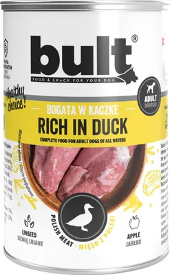 Produktbild von BULT | Hundefutter - Nassfutter für Hunde - Dose Ente - 400g Entenfleisch für Hunde