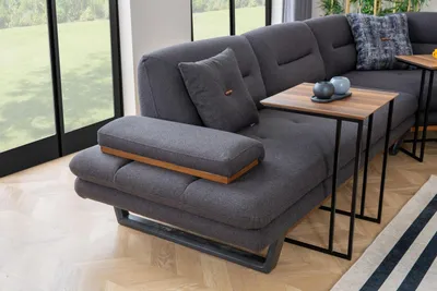 Produktbild von Stil Ecksofa L-form Grau Luxus in Wohnzimmer Designer Eckgarnitur Couchen