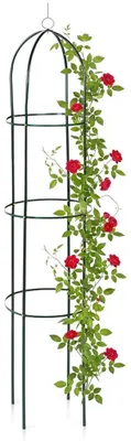 Immagine prodotto di Pergola da giardino a obelisco in metallo verde, 36x36x194 cm