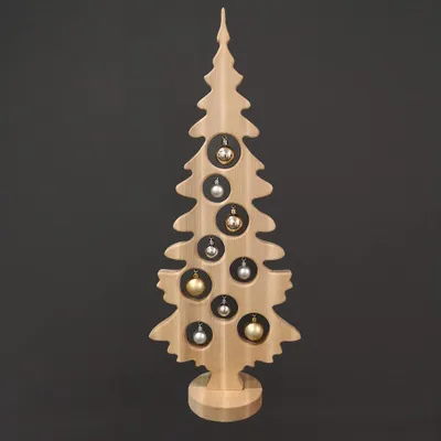 Produktbild von Christbaumschmuck auf Sockel mit Naturkugeln 75 x 30 cm, tschechisches Produkt