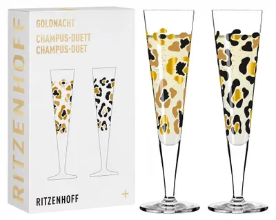 Image de PROM Goldnacht Duo de flûtes à champagne A. Vasconcelos H25