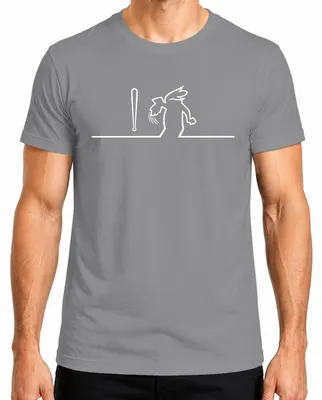 Imagen del producto de Camiseta para hombre, color gris, con diseño de la línea Balum Strichmännchen, estilo dibujo animado, de Osvaldo Cavandoli, talla L