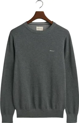 Image de Pull à col rond en piqué de coton