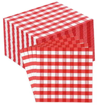 Imagen del producto de Servilletas de papel a cuadros, 120 unidades, 25 x 25 cm, para la cocina