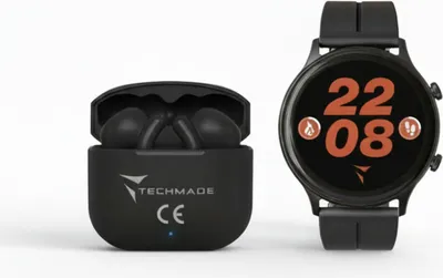 Dynamic 2 Smartwatch – Bundle mit Kopfhörern Schwarz Unisize Techmade