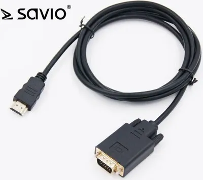 Produktbild von Kabel Savio HDMI - D-Sub (VGA) 1.8m czarny (SAVKABELCL-103)