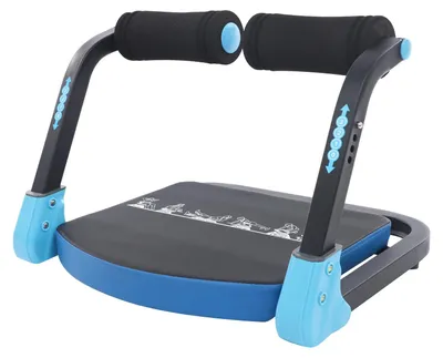 Image de Machine d'entraînement abdominale pour abdominaux - Appareil multifonctionnel pour le renforcement des abdominaux - Réglable sur 3 niveaux - Capacité de charge de 120 kg - Autoportant, idéal pour une salle de sport à domicile ou un bureau - Bleu et noir