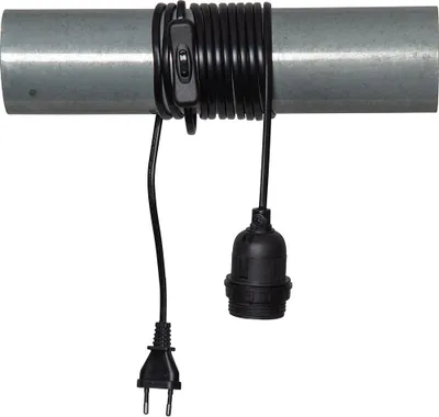Produktbild von Lampenfassung Schwarz max. 25W E27 Außengewinde 3,5m Kabel Stecker & Schalter