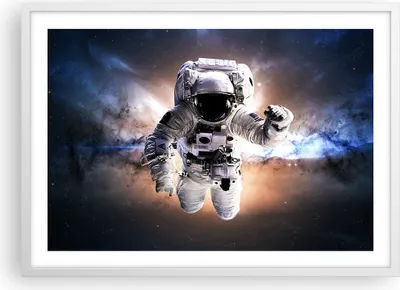 Produktbild von Gerahmtes Poster - Weißer Rahmen - Astronaut Erde Raum - 70x50 cm - Wand Bild - Wanddeko - Wandbilder - Kunstposter - Wandposter - Bilderrahmen - Bilder - Kunstdruck - Wandbild - P2WAA70x50-2848