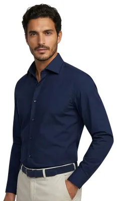 Image de Seidensticker Chemise bleu foncé Shaped Fit sans repassage