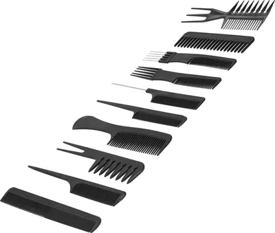 Zdjęcie produktu dla 10Pcs Profesjonalna szczotka do włosów Grzebień fryzjerski Grzebień fryzjerski Zestaw narzędzi do stylizacji włosów