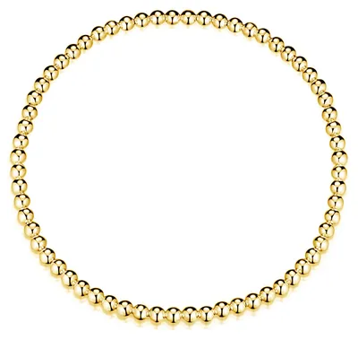 Produktbild von MATERIA by Matthias Wagner Stretch Armband mit Kugeln 3mm Damen elastisch 925 Silber vergoldet mit Box SA-9