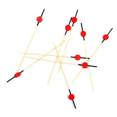 Immagine prodotto di Bastoncini da cocktail in bambù WHITE DOTS, 100 pezzi in un set - Secret de Gourmet