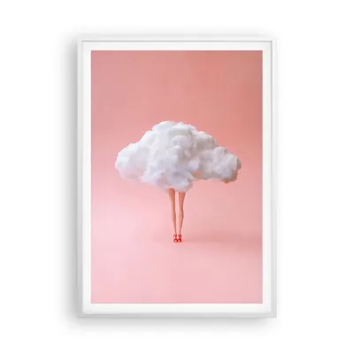 Produktbild von Gerahmtes Poster - Weißer Rahmen - Wolke Beine Surrealismus - 70x100 cm - Wand Bild - Wanddeko - Wandbilder - Kunstposter - Wandposter - Bilderrahmen - Bilder - Kunstdruck - P2WPA70x100-4491