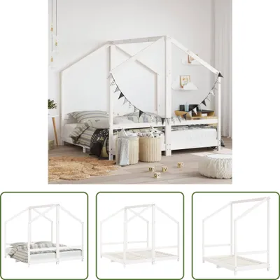 Produktbild von The Living Store Kinderbett Weiß 2x(80x160) cm Massivholz Kiefer
