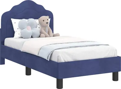 Obrázek produktu pro Rám postele pro batole s čelem Policová modrá 70 x 140 cm Samet