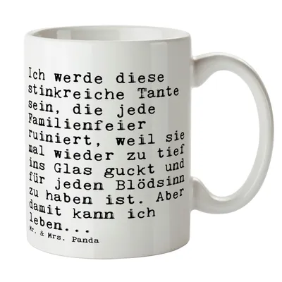 Produktbild von Mr. & Mrs. Panda Pott Ich werde diese stinkreiche... - Weiß - Geschenk, Teepott, Tante, Freundin, Spruch Sprüche Weisheiten Zitate Lustig Weisheit Worte, haferl, Familie