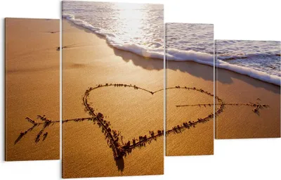Produktbild von Bild auf Leinwand - Leinwandbild - Sommer Meer Sand Strand - 120x70cm - Wand Bild - Wanddeko - Leinwanddruck - Bilder - Kunstdruck - Wanddekoration - Leinwand bilder - Wandkunst - DL120x70-3163