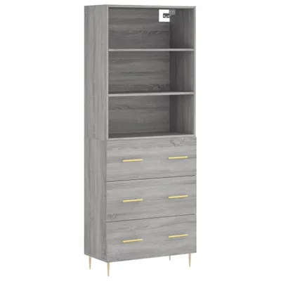 Produktbild von Highboard Grau Sonoma 69,5x34x180 cm Holzwerkstoff