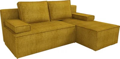 Produktbild von BroMARKT Ecksofa mit Schlaffunktion Caspar Gelb Cord Rechts