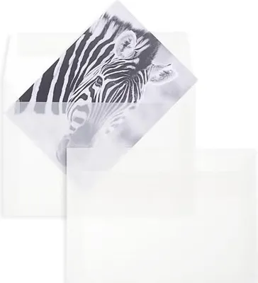 Produktbild von Briefumschläge 125x176mm (DIN B6) 115g/qm HK VE=100 Stück transparent-weiß