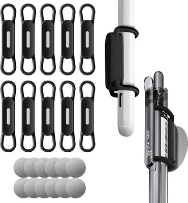 Produktbild von Silikonische, magnetische Pencilhalter, verstelbar, für Schreibtisch, Kühlschrank, Whiteboard, Schreibfederhalter, Büroaccessoires, Marker-Organizer, schwarz