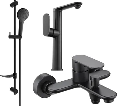 Image de Mexen Milo DF05 ensemble de baignoire, Noir - 713153DF05-70