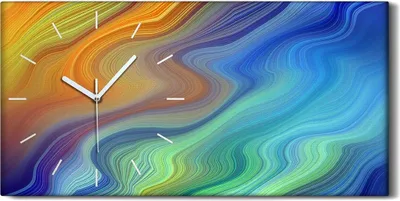 Produktbild von Wanduhr Uhr Wandbild Leinwand Geräuschlos 60x30 Malerei Abstrakte Kunst Bunt - weiße Hände