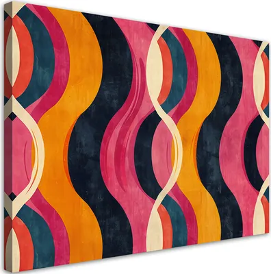 Produktbild von Leinwandbild Bunte Abstraktion Vintage 100x70 Feeby Violett bild für die wand bereit zum aufhängen