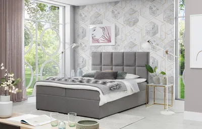 Produktbild von Boxspringbett 140x200 FLARO - grau