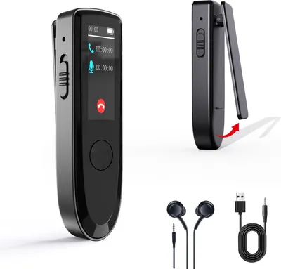 Produktbild von Digitaler Sprachrekorder BT Anrufaufzeichnungsgerät mit Rückenklemme Tragbarer Musikspieler 32G