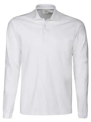 Imagen del producto de Camiseta polo "Surf Pro" unisex para hombre/mujer, confeccionada en mezcla de poliéster y algodón, manga larga, modelo ET582 (talla S) (blanca), Imagen generada por IA