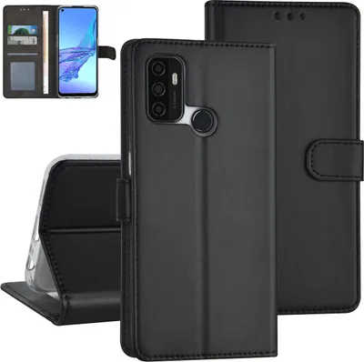 Produktbild von Oppo A53s Book type case - Card holder - Magnetic closure - Black