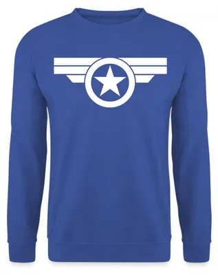 Produktbild von Spreadshirt Avengers Captain America Sternmotiv Uni Pullover, M, Royalblau