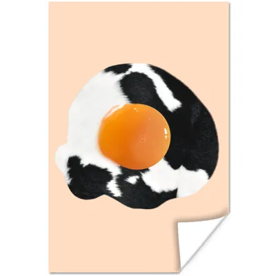 Produktbild von MuchoWow® Poster Ei - Lebensmittel - Kuhdruck - Tiere 20x30 cm - Papierdruck