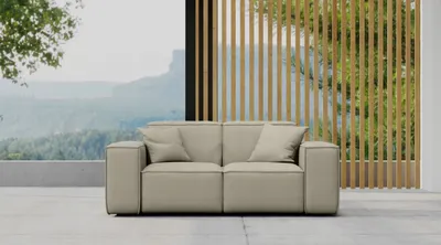 Zdjęcie produktu dla Sofa ogrodowa dwuosobowa MALIBU na taras tkanina Odyssey ciemnobeżowy